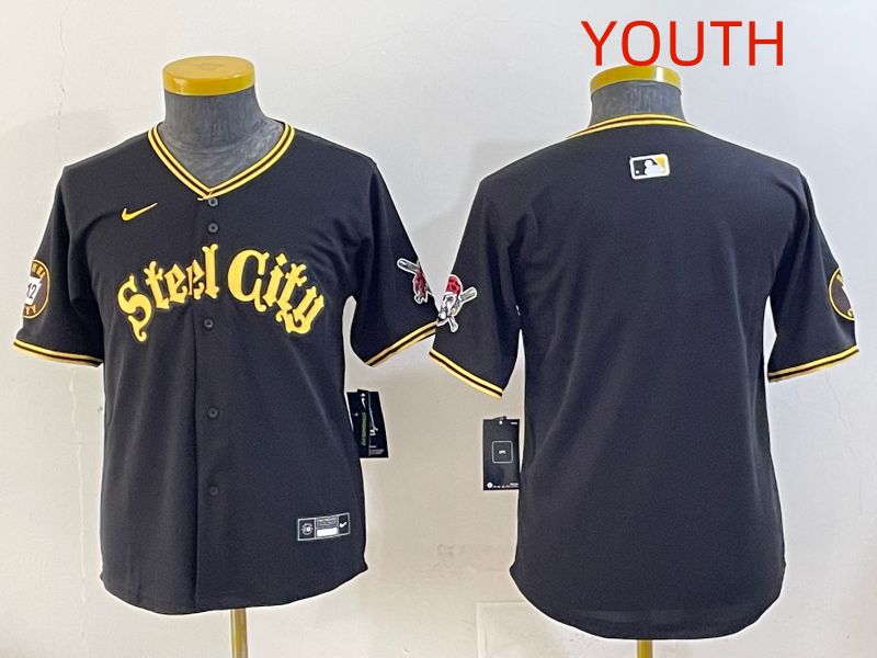 Youth 2025 Pittsburgh Pirates Blank Black Game Nike MLB Jersey style 7156